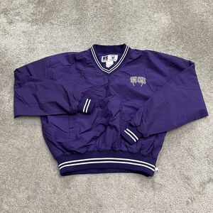 Russell Athletic Vintage 90's Windbreaker Jacket Mens Medium Purple V-Neck Sport